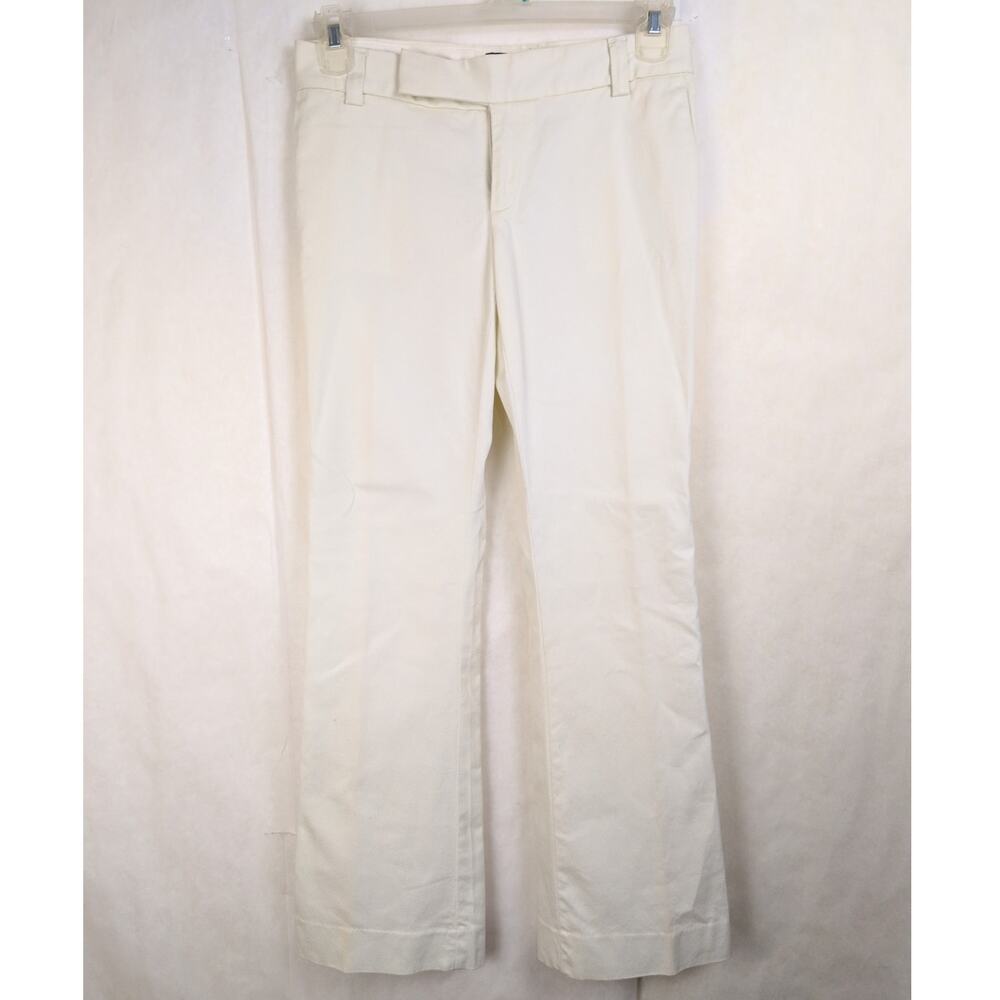 Gap ivory flare textured cotton pants Size 4 Retro Coastal Resort Preppy Boho